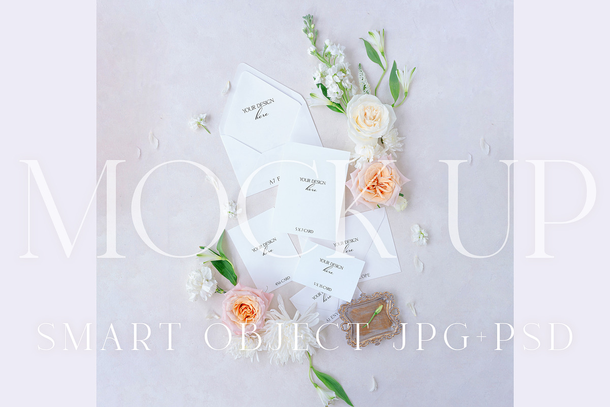 Styled flatlay invitation - Warmth09, a Merchandise Mockup by The Amore Vault (Photo 2 of 4)