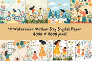 Mother and Child Ride Illustrations, an Illustration by ikarifq shop (Thumbnail 1 of 4)