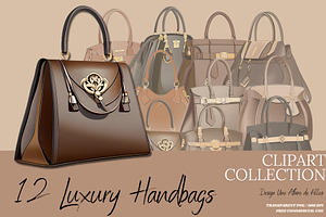 Luxury Handbags Clipart Collection