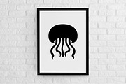 Jellyfish Silhouette SVG, an Animal Illustration by newminddesign (Thumbnail 2 of 3)