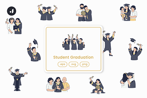 Student Graduation Illustration, an Object Graphic by Jump Studio