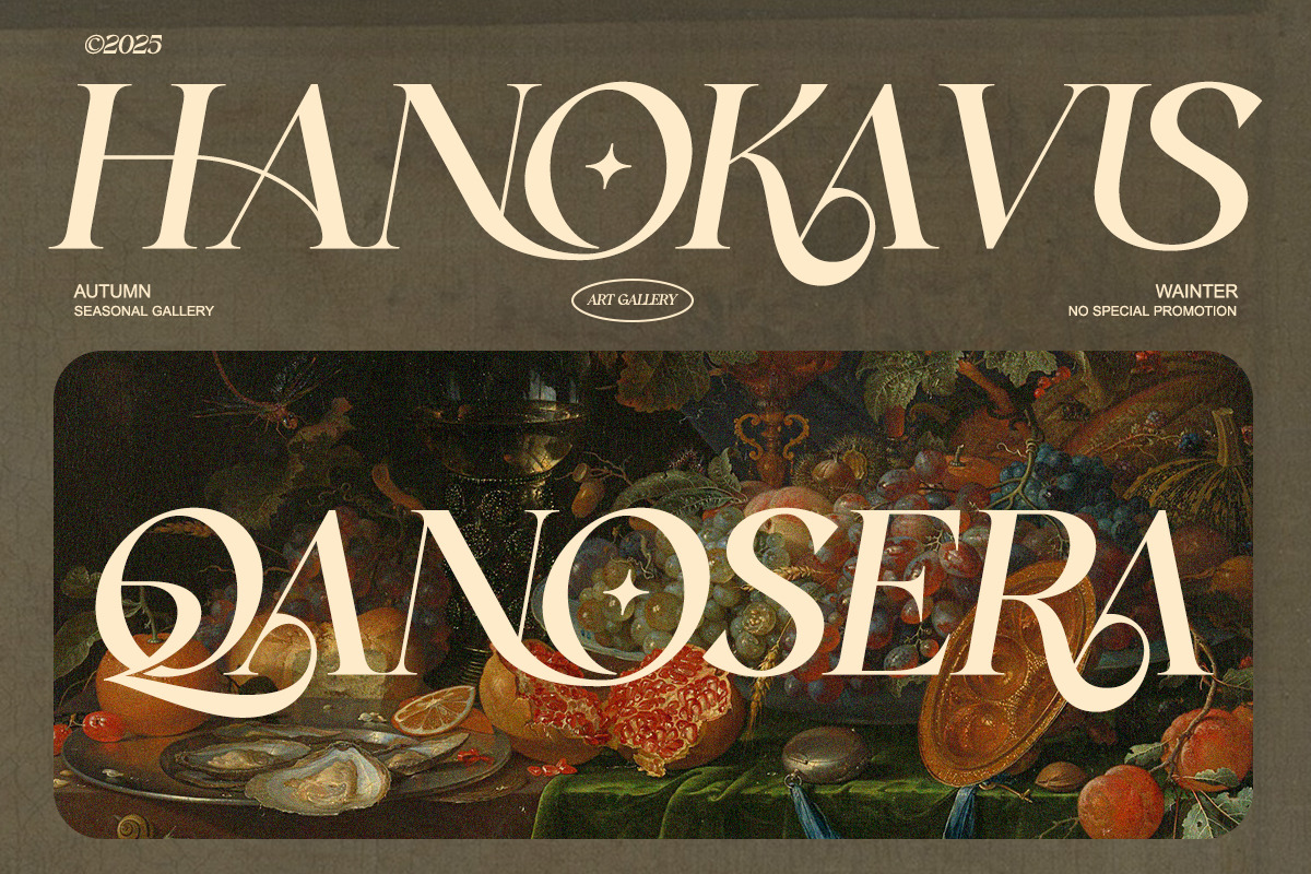 Qasela - Retro Stylish Serif Font, a Serif Font by Qweera Studio (Photo 2 of 12)