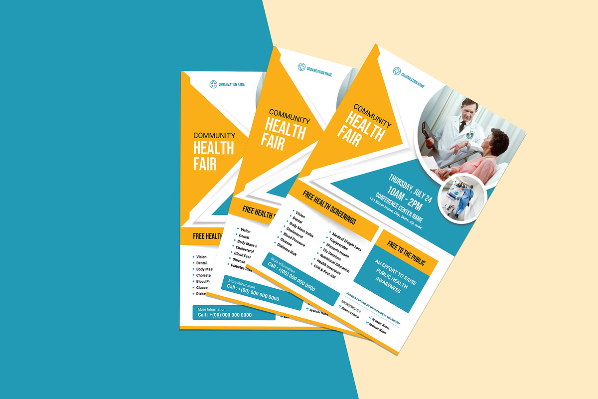 Health Fair Flyer Template Canva, a Flyer Template by retrographix (Photo 3 of 4)