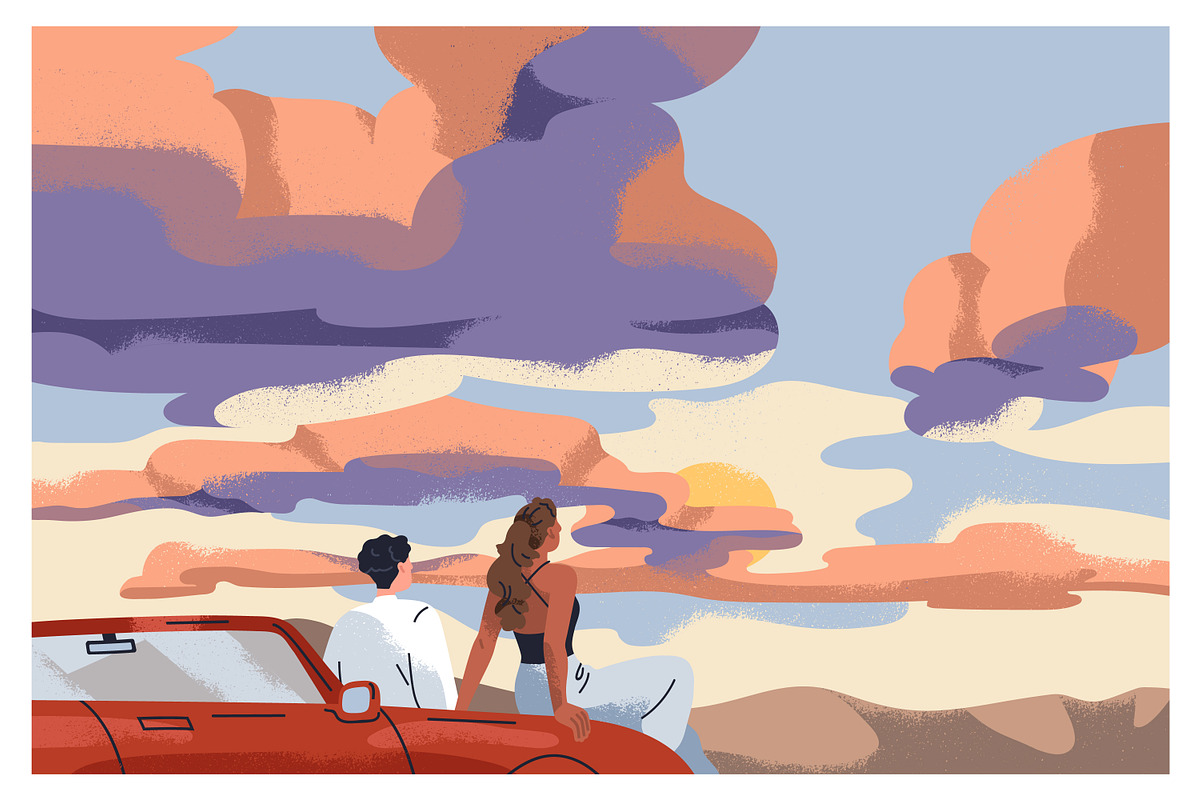 People looking at sky in nature set, a Person Illustration by Good Studio (Photo 5 of 13)