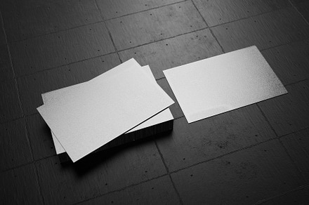 White horizontal business card paper mockup template with blank, a Business Photo by Ministocker