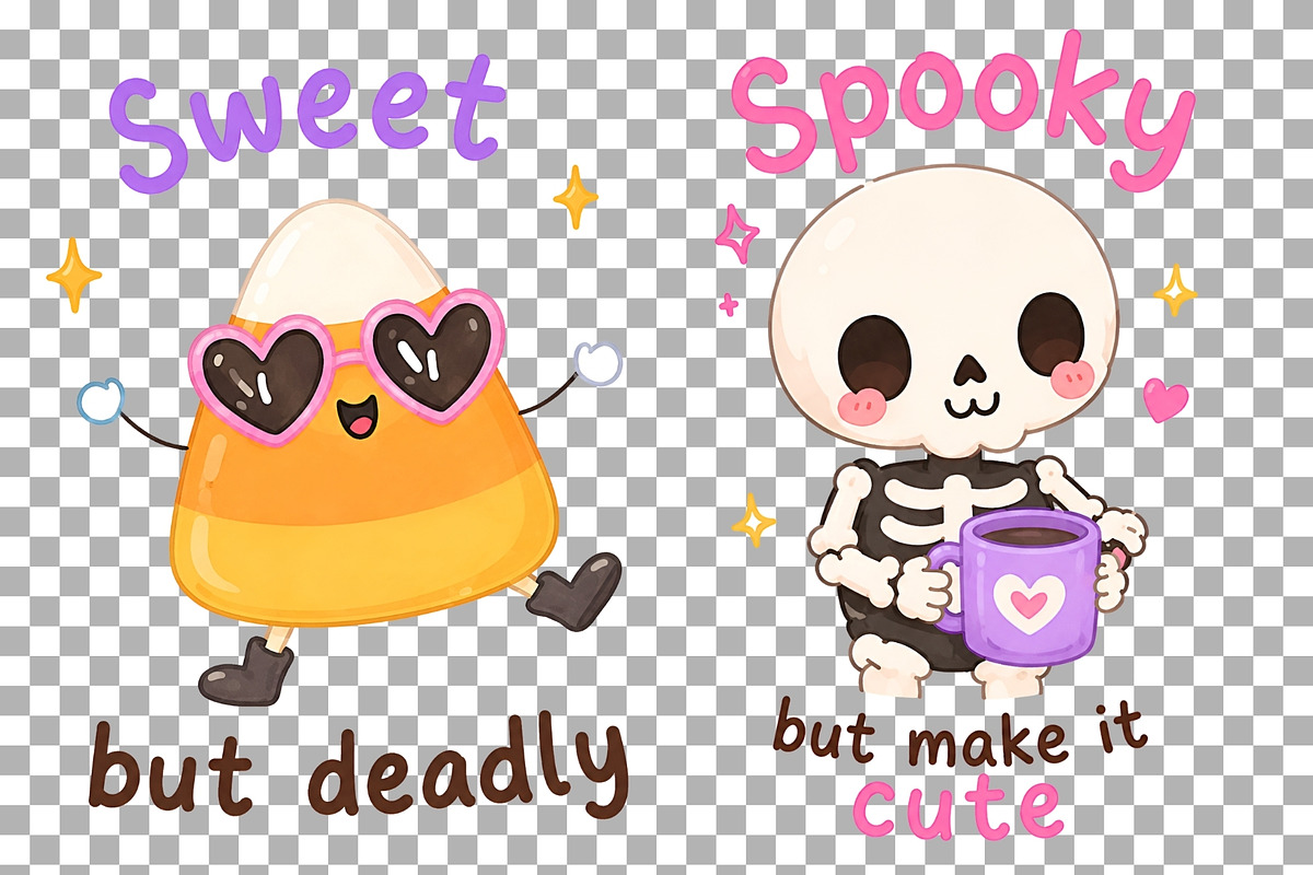 Halloween Kawaii Clipart Pumpkin PNG, a Seasonal Illustration by SugarCloudStudioArt (Photo 5 of 5)