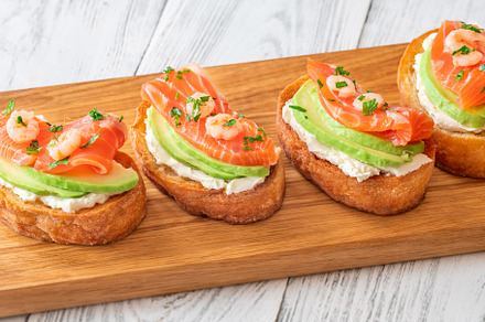 Sandwiches with avocado and salmon, a Food & Drink Photo by Alexander Prokopenko