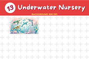 Watercolor Underwater Nursery Backgr, an Animal Illustration by John_Walker (Thumbnail 4 of 5)