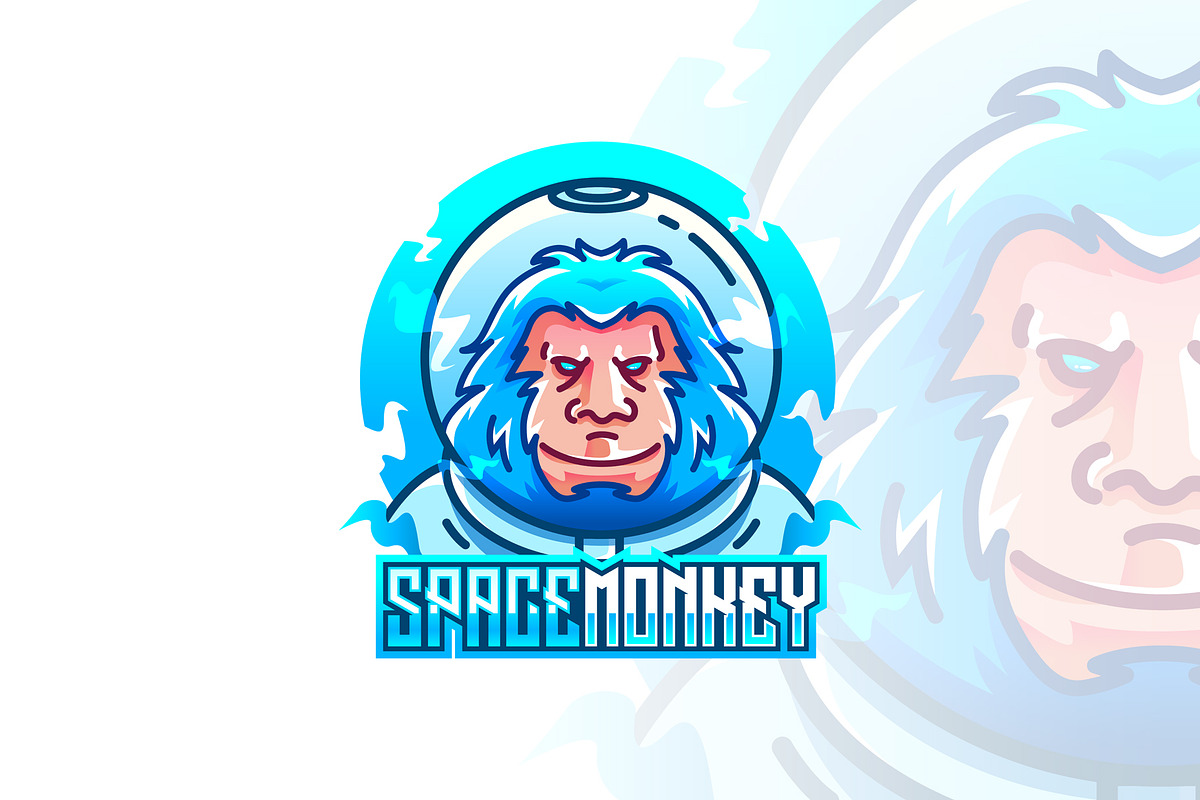 Space Monkey E-Sport Logo Template, a Branding & Logo Template by dien96