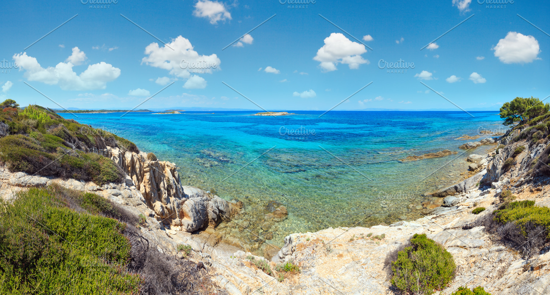 Aegean sea coast landscape, view near Karidi beach (Chalkidiki,, a Nature Photo by YuriyB