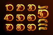 Set of anniversary pictogram icon., an Icon by Vector photo shop (Thumbnail 2 of 2)