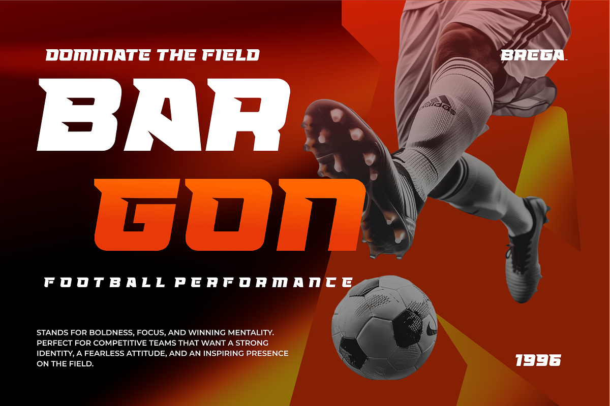 BREGA – Bold Sport Display Font, a Font by Vroz Studio (Photo 6 of 8)