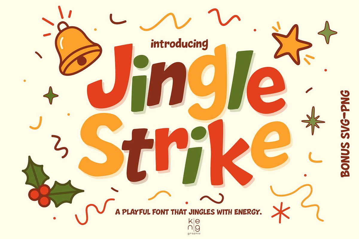 Jingle Strike Font, a Handwritten Font by KengGraphic (Photo 1 of 9)