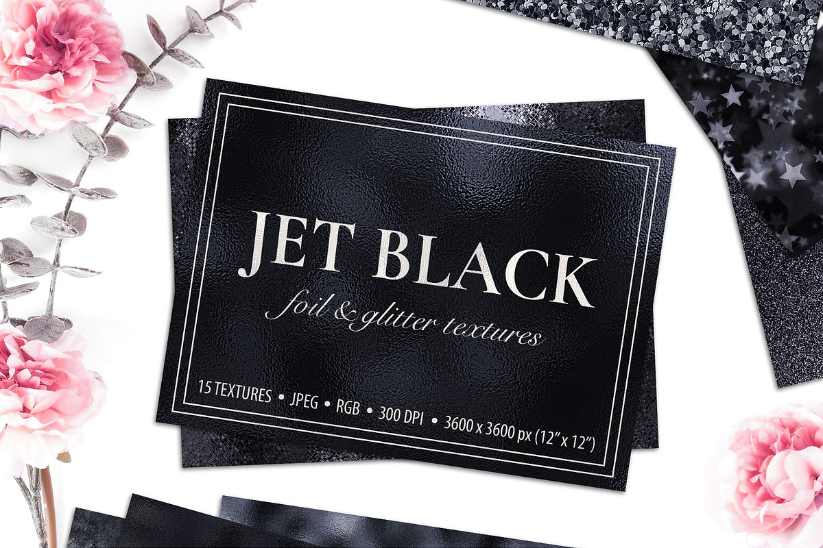Black Foil & Glitter Textures, a Texture Graphic by CatJello Graphics (Photo 1 of 14)