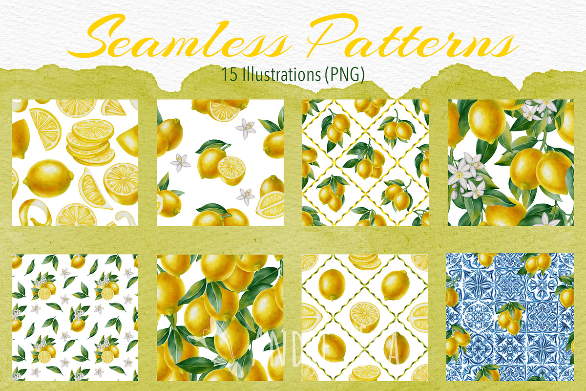 Lemon — Watercolor Illustration Set, a Food Illustration by Andre_Eva (Photo 9 of 12)