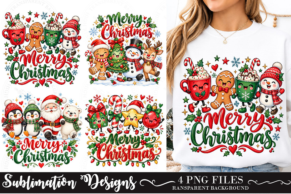 Trending Cute Christmas Characters, a Work Illustration by SinaCreation (Photo 1 of 6)