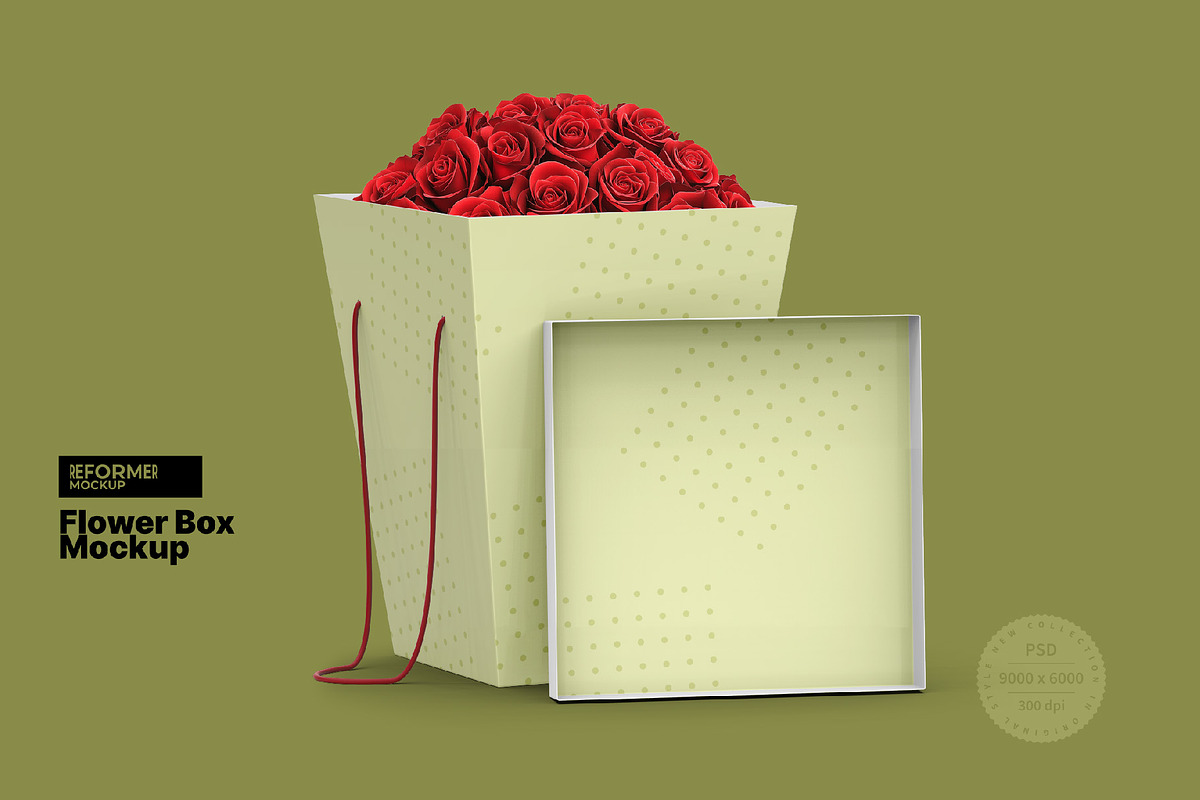 Flower Box Mockup, a Packaging Mockup by Reformer Mockup (Photo 3 of 5)