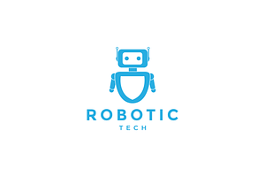 Little Robotic Technology Cute Logo