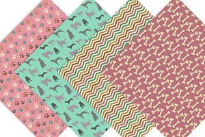 Dog Digital Scrapbook Paper Patterns