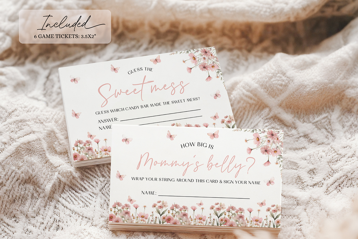 Editable Butterfly Baby Shower Games, an Invitation Template by Digital_Mind (Photo 5 of 9)