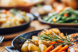 Herb roasted chicken with potatoes, a Food & Drink Photo by MistyDay