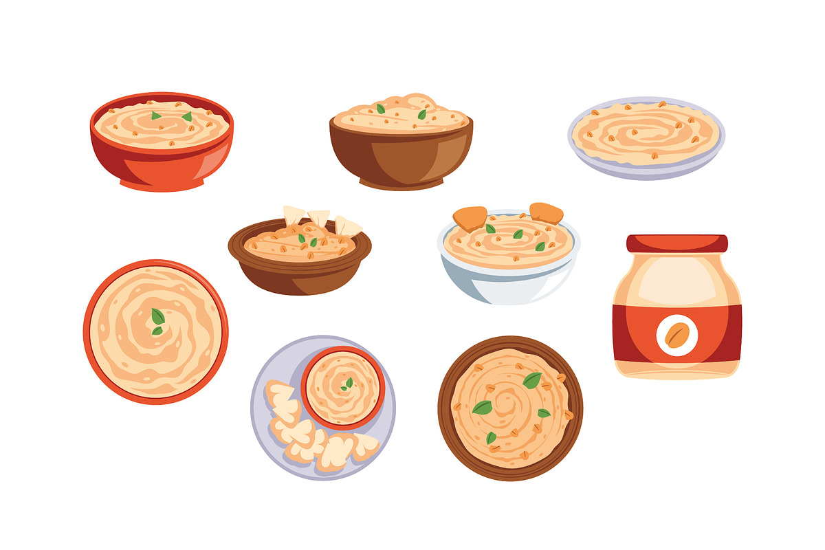 Hummus & Dips Illustration Set preview 3