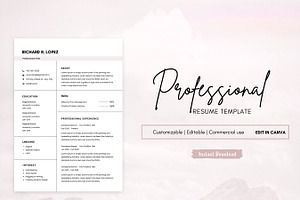 Best Resume Template, Simple CV PDF, a Resume Template by BrushstrokeArtGB