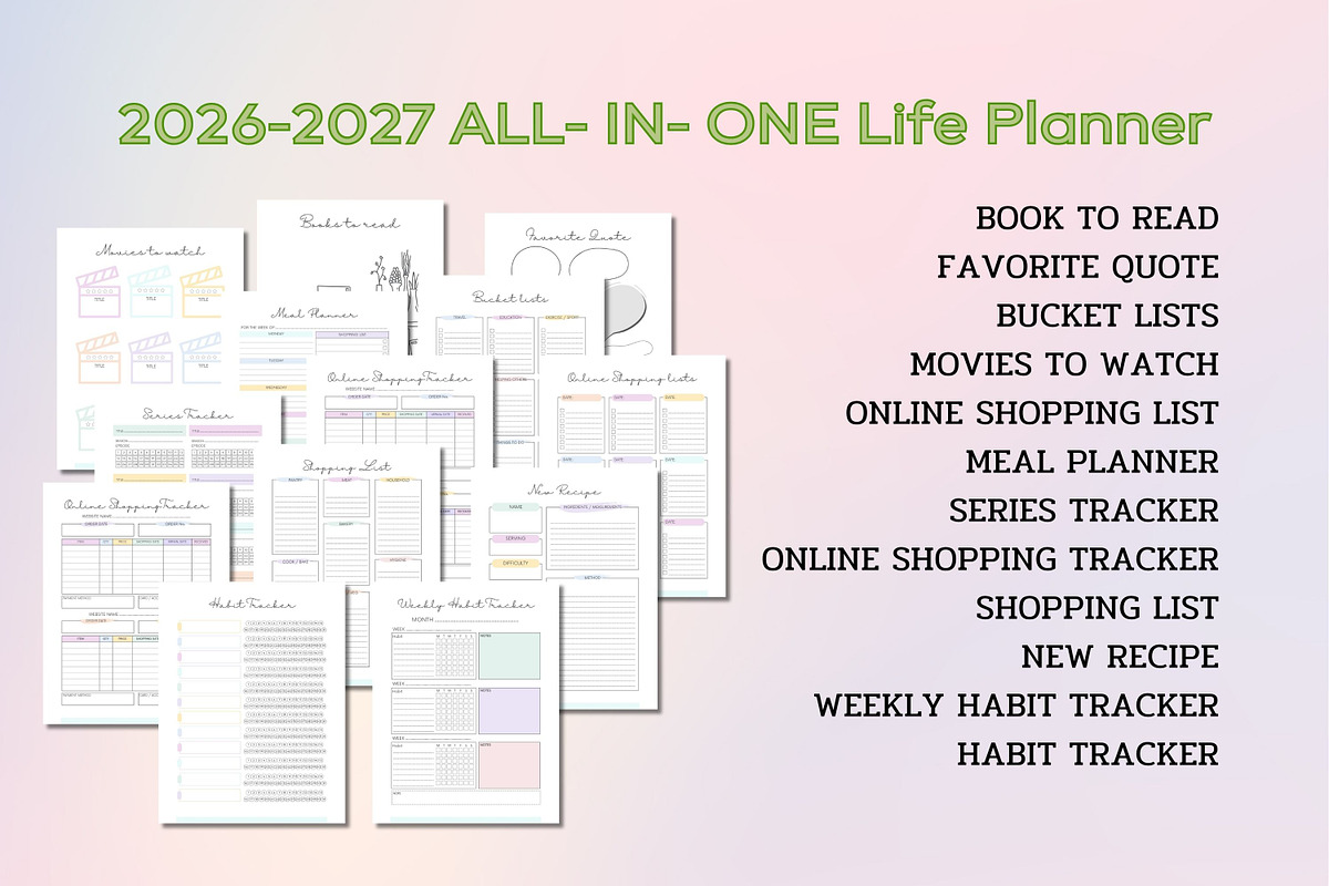 2027-2028 All in One Life Planner, a Templates & Theme by Adalin Shop (Photo 8 of 10)