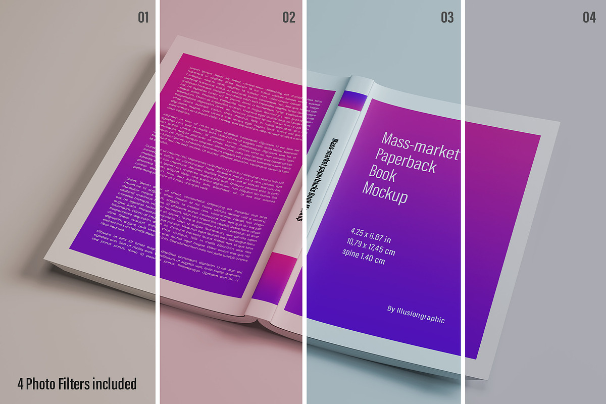 Mass-market Paperback Book Mockup, a Books & Magazine Mockup by Illusiongraphic (Photo 10 of 23)