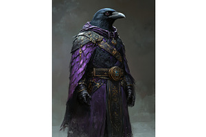 Majestic Raven Warrior In Ornate