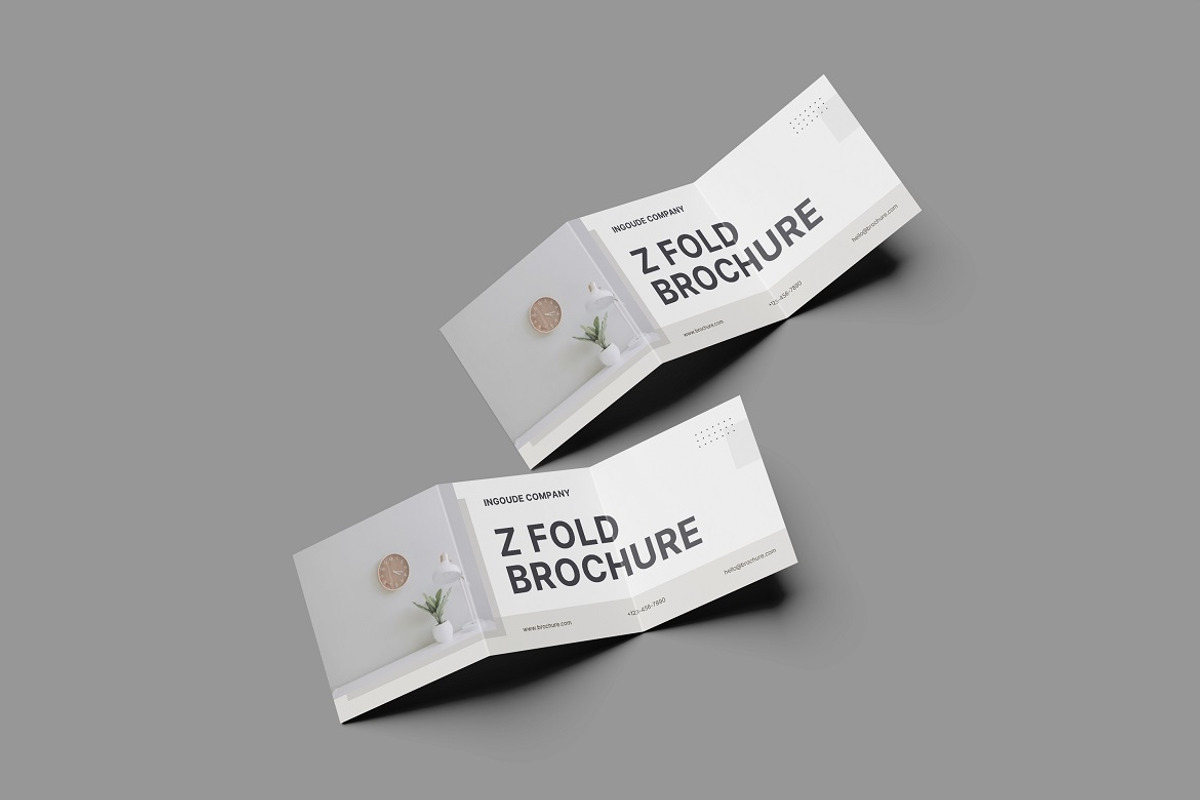 Square Z Fold Brochure Mockup, an Advertising Mockup by YurnalisPerix (Photo 2 of 5)