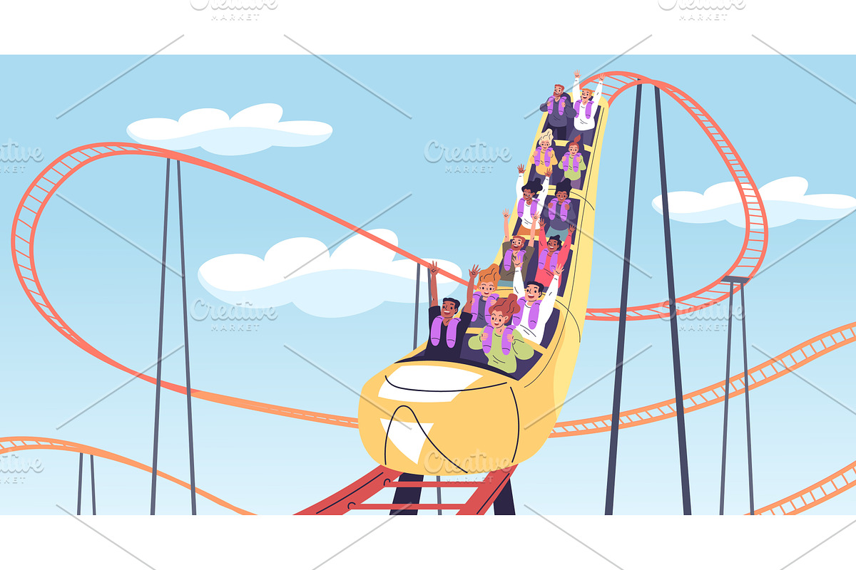 People roller coaster. Friends, a Person Illustration by Stock-Smart-Start