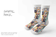 Mid Calf Unisex Socks Mockups, a Household Mockup by mock-ups (Thumbnail 6 of 13)