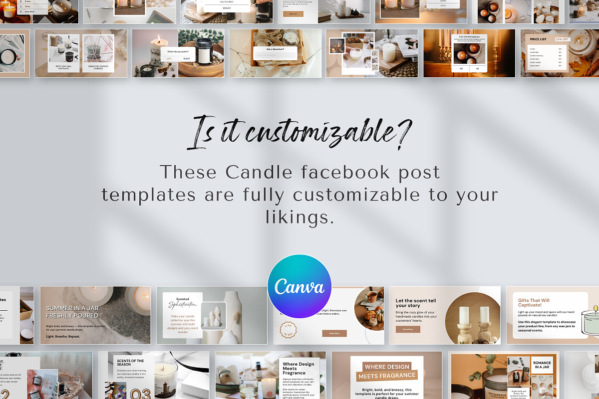 Candle Facebook Canva Posts Template preview 8