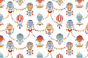 Vintage Hot air balloon pattern, a Pattern Graphic by Good Studio (Thumbnail 1 of 3)