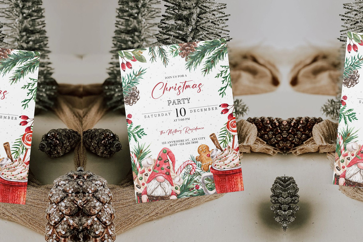 Editable Christmas Party Invitation, an Invitation Template by ForeverPrint (Photo 1 of 7)