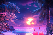 Tropicana Neon Beach Party, a Background Graphic by Printable Treasure (Thumbnail 2 of 6)