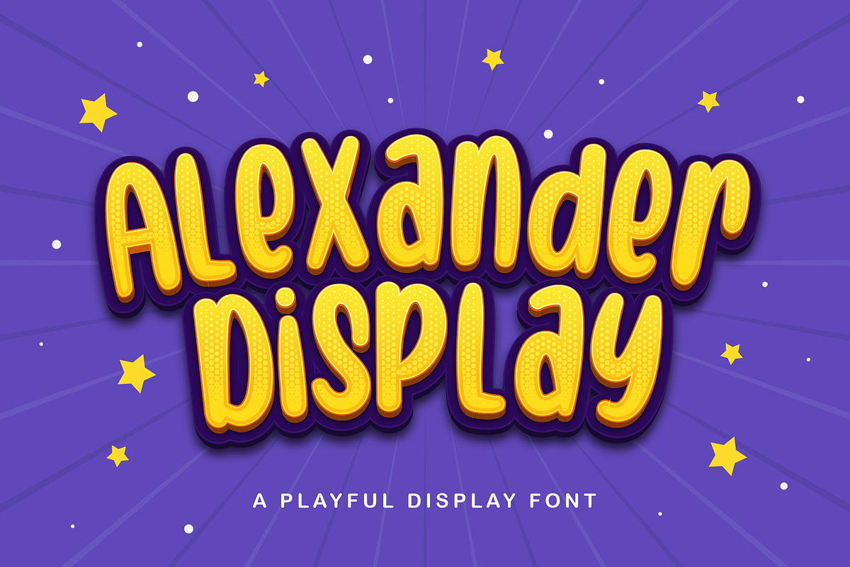 Alexander Display - Playful Display, a Sans Serif Font by StringLabs (Photo 1 of 9)