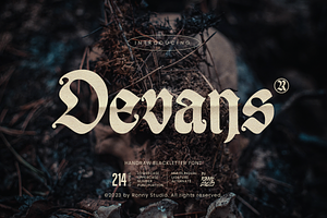 Devans Vintage Blackletter Typeface, a Blackletter Font by Ronny Studio