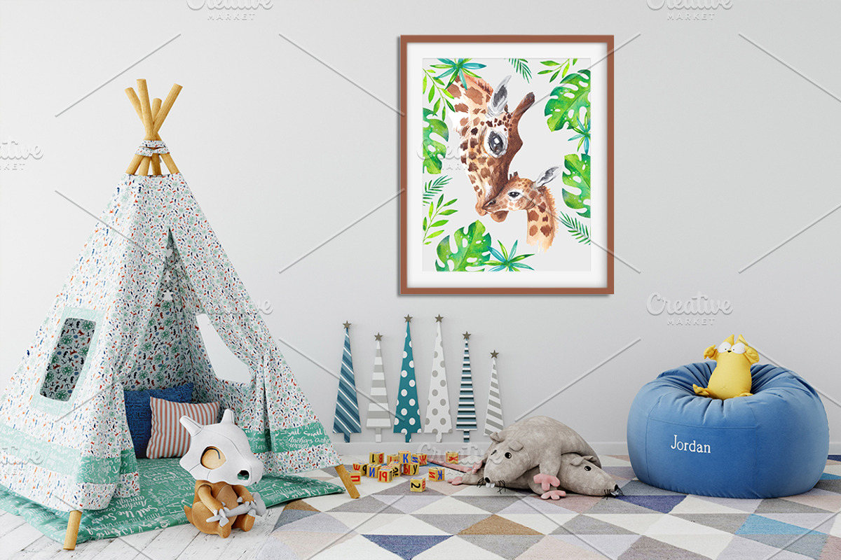 Giraffe love - watercolor set, an Illustration by Beauty Drops (Photo 4 of 7)