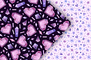 Crystal Hearts Clipart, Patterns, a Decorative Illustration by Valin Malin (Thumbnail 9 of 13)