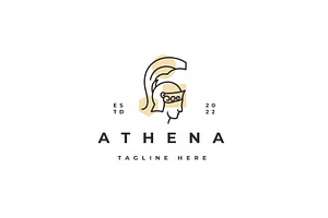 Line Art Greek Goddess Athena Logo