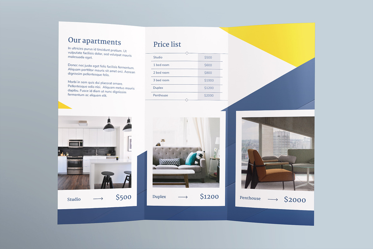 Apartment Rental Brochure Trifold, a Brochure Template by TemplatesNow!