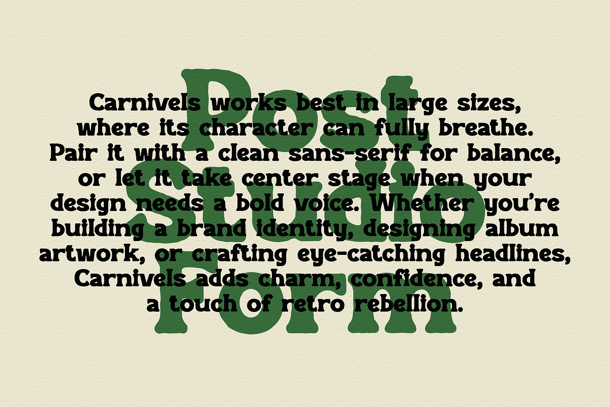 Carnivels - Bold Retro Serif Font, a Serif Font by Typeparties (Photo 10 of 12)