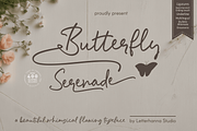Butterfly Serenade Font, a Handwritten Font by Letterhanna Studio (Thumbnail 1 of 13)