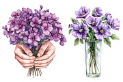 Watercolor Pansy Garden Clipart, an Illustration by CitraGraphics (Thumbnail 5 of 5)