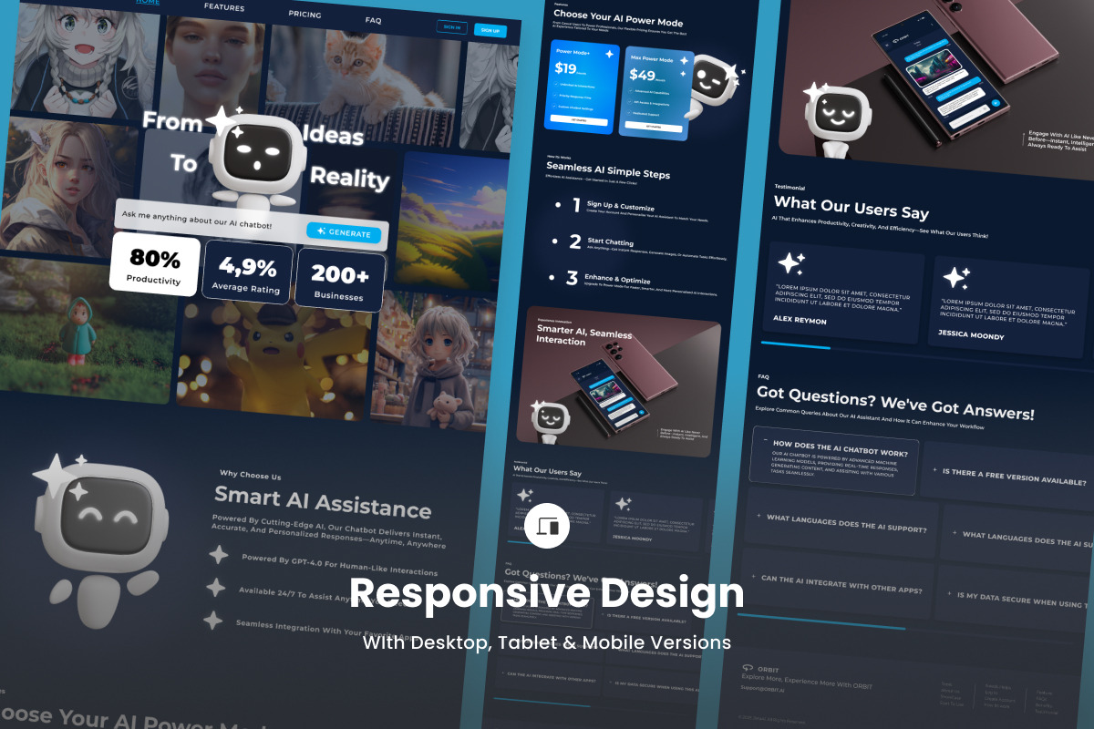 Orbit - AI Chatbot Assistant Landing, a Landing Page Template by twinstd (Photo 3 of 5)