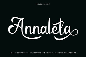 Annaleta - Modern Script Font