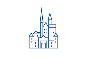 Castle In Germany Line Icon Concept