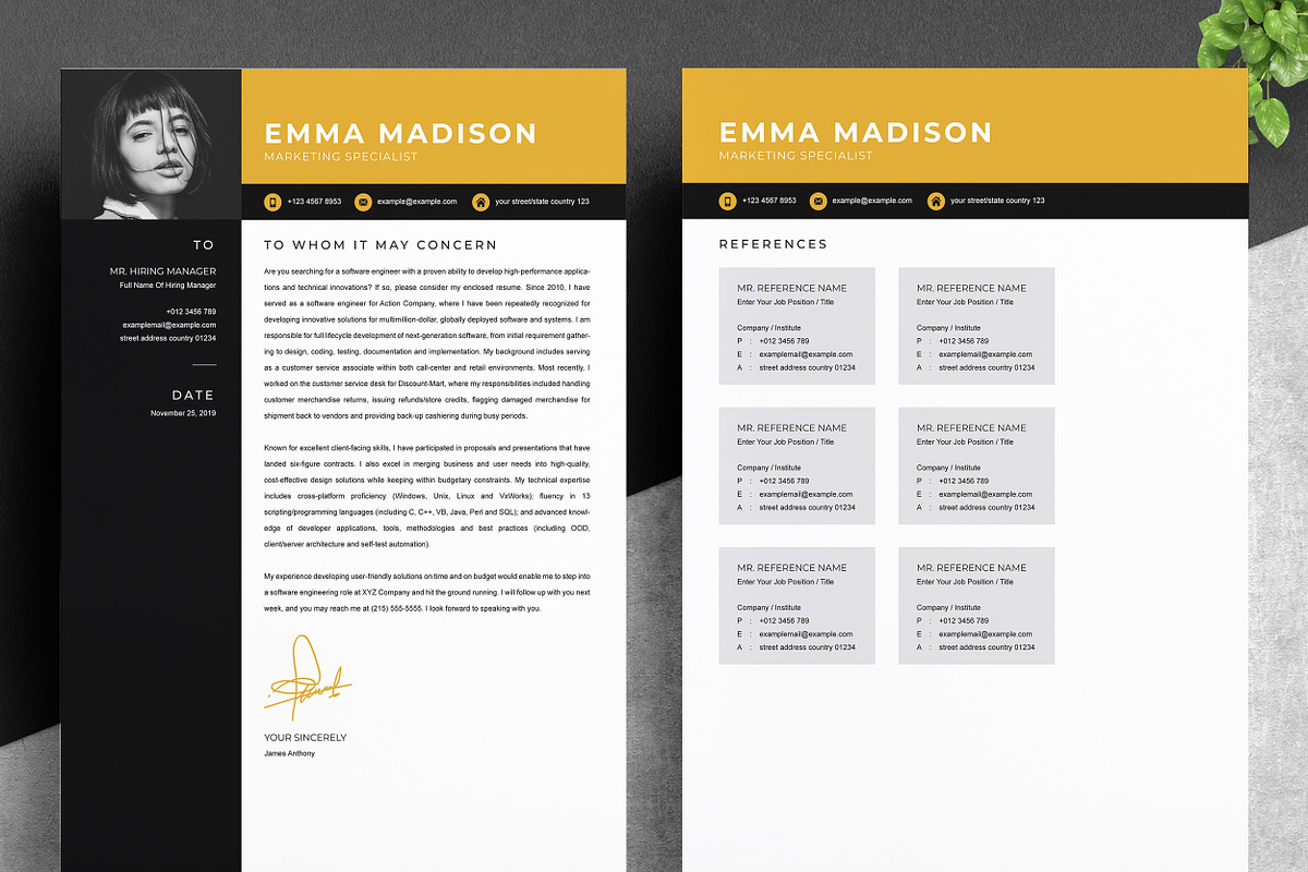 Modern Resume/CV Template for Word, a Resume Template by ResumeInventor (Photo 3 of 6)